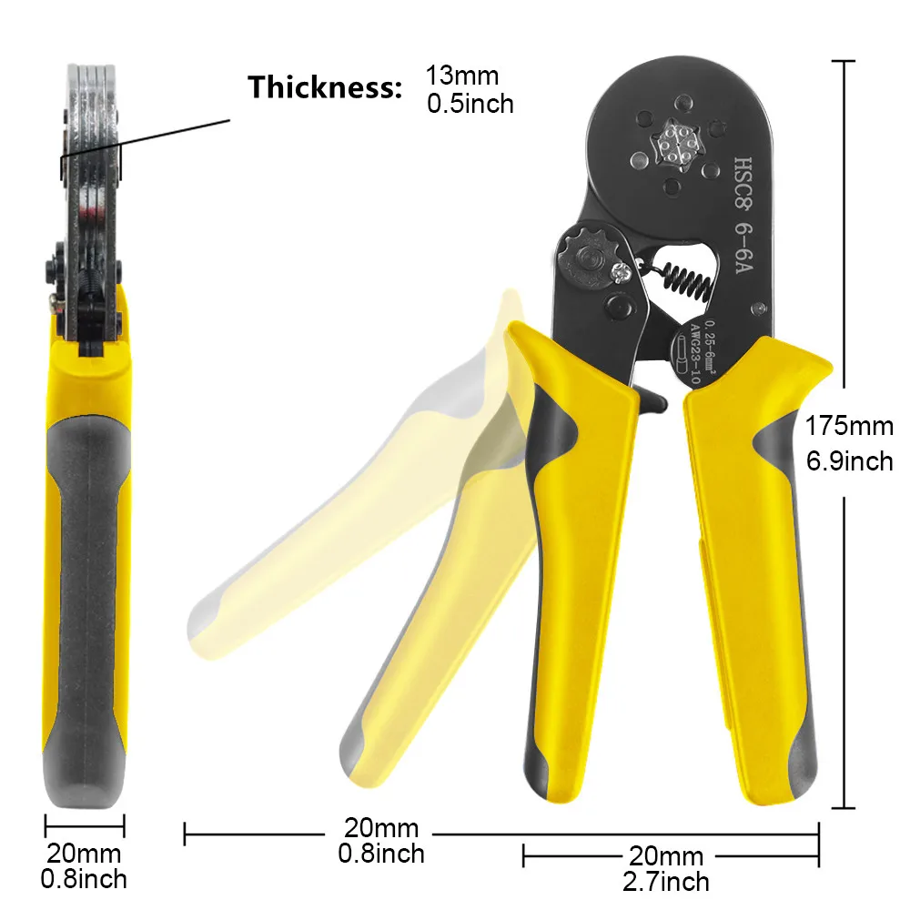 Ferrule Crimper Tool, WOZOBUY Ratchet Crimping Tool Kit-Wire Stripper / Crimper Plier ,or Plier Set with Connectors