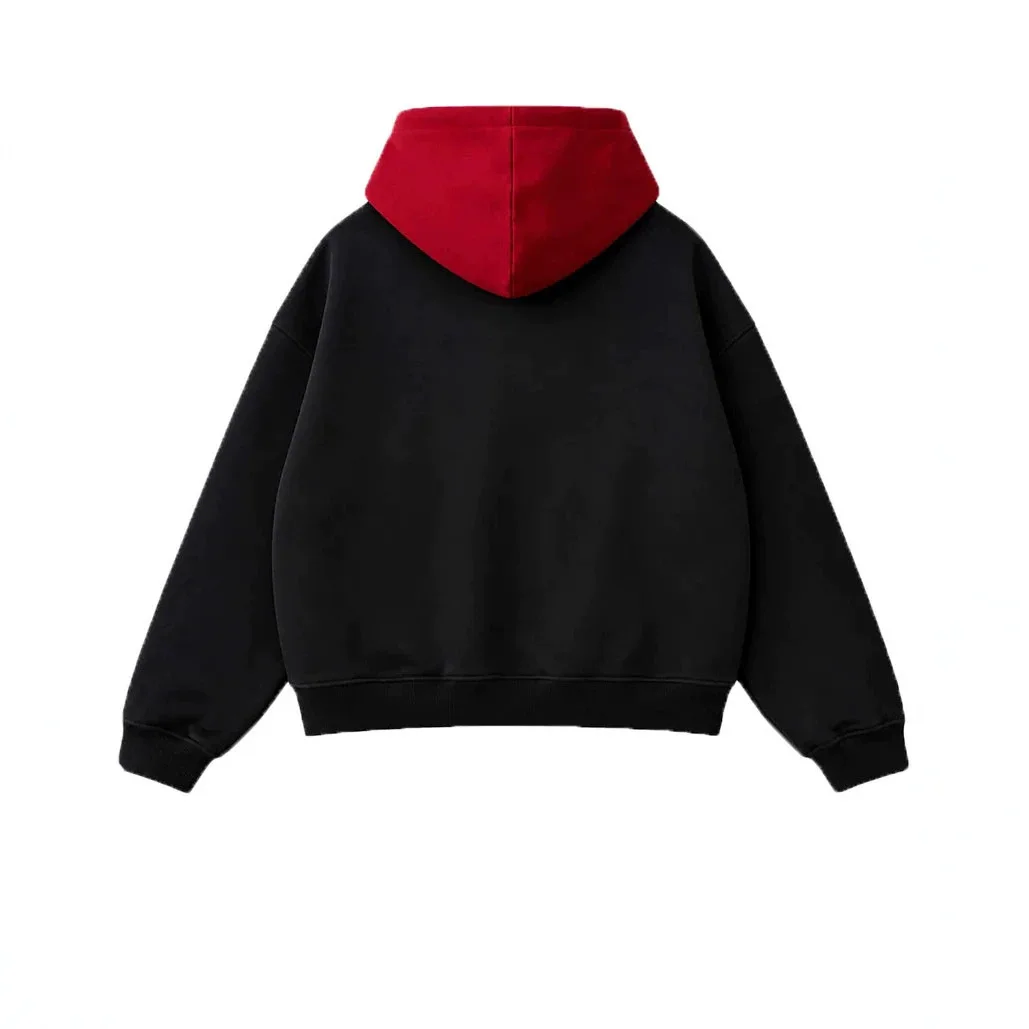 chic design button hooded sweatshirt new Chinese style loose versatile sweatshirt American retro popular high street dark style