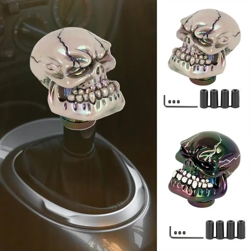 Skull Gear Shift Knobs Gear Lever Shift Stick Handle With Adapter Wrench Skull Modified Interior Gear Lever Decoration Fit Most