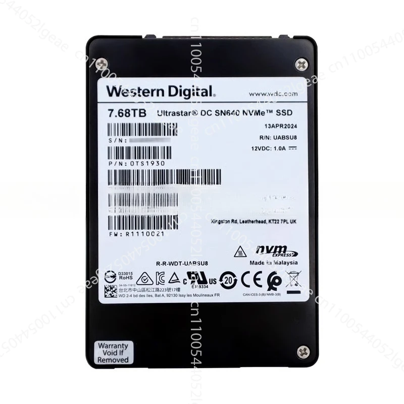 

WD/Western Digital SN640 SN650 7.68T U2/U3 Enterprise SSD 8T 2.5" NVME Solid State
