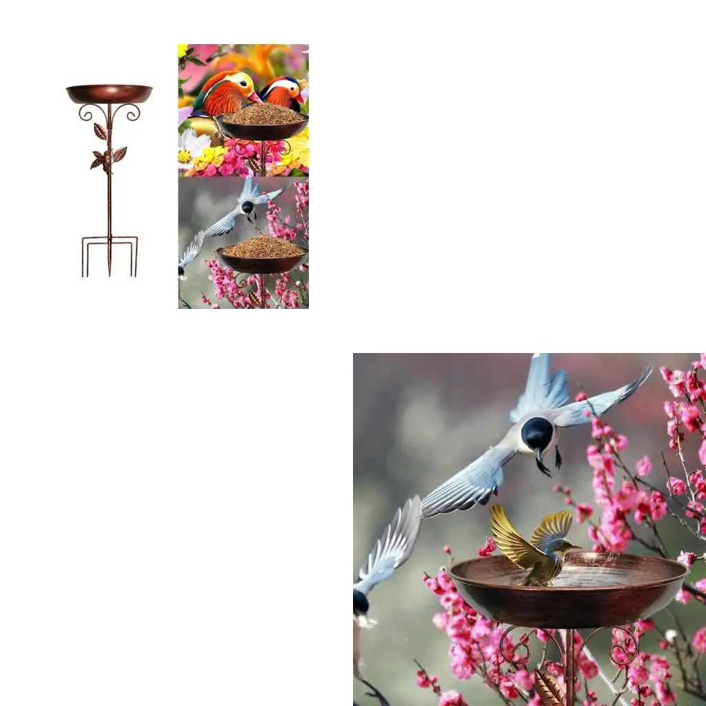 

Прочная железная ванночка для птиц с простой установкой для наружного декора в садах и дворах Станция кормления птиц C5AD