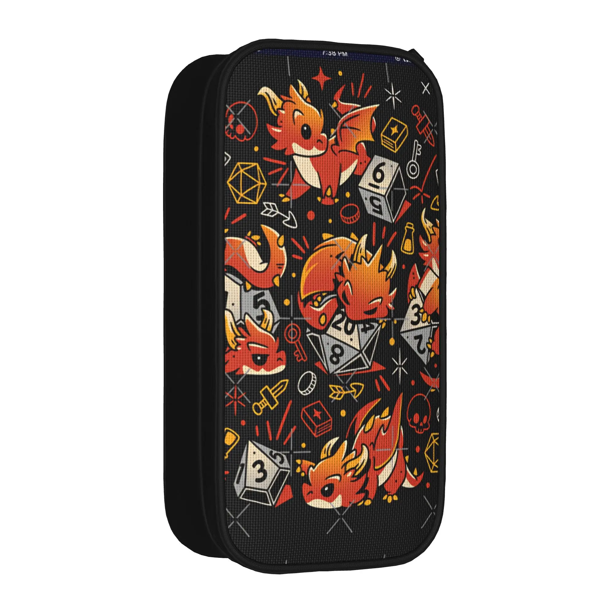 Dungeon Dragon DND Pencil Case  Large Pencil Pouch Girls Boys Double Layer Kawaii School Pencil Cases Graphic Stationery