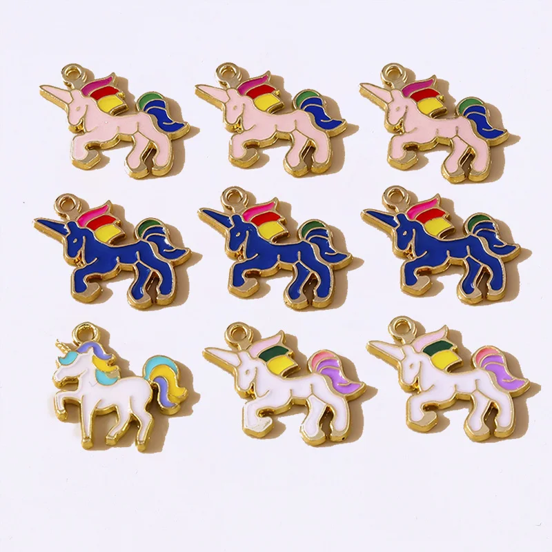 

Duarte 20Pcs/Lot Cartoon Enamel Animal Horse Charms Pendants for Jewelry Making Drop Earrings Necklaces DIY Crafts Accessories
