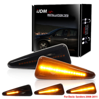 iJDM Amber Sequential Blink LED Fender Side Marker Turn Signal Lights For Dacia Logan Sandero I For Renault Stepway Thalia 08-11