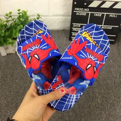 Disney Spiderman Kids Slippers Captain America Male Summer Non-slip Girls Princess Sophia Sandals Girls Toddler Shoes Water Shoe