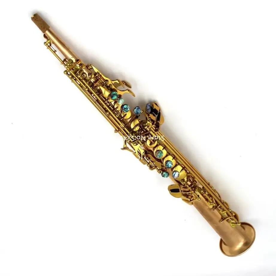 New Arrival B Flat Soprano Saxophone Straight Rose Brass Copper Body F# Key Musical Instrument with Case