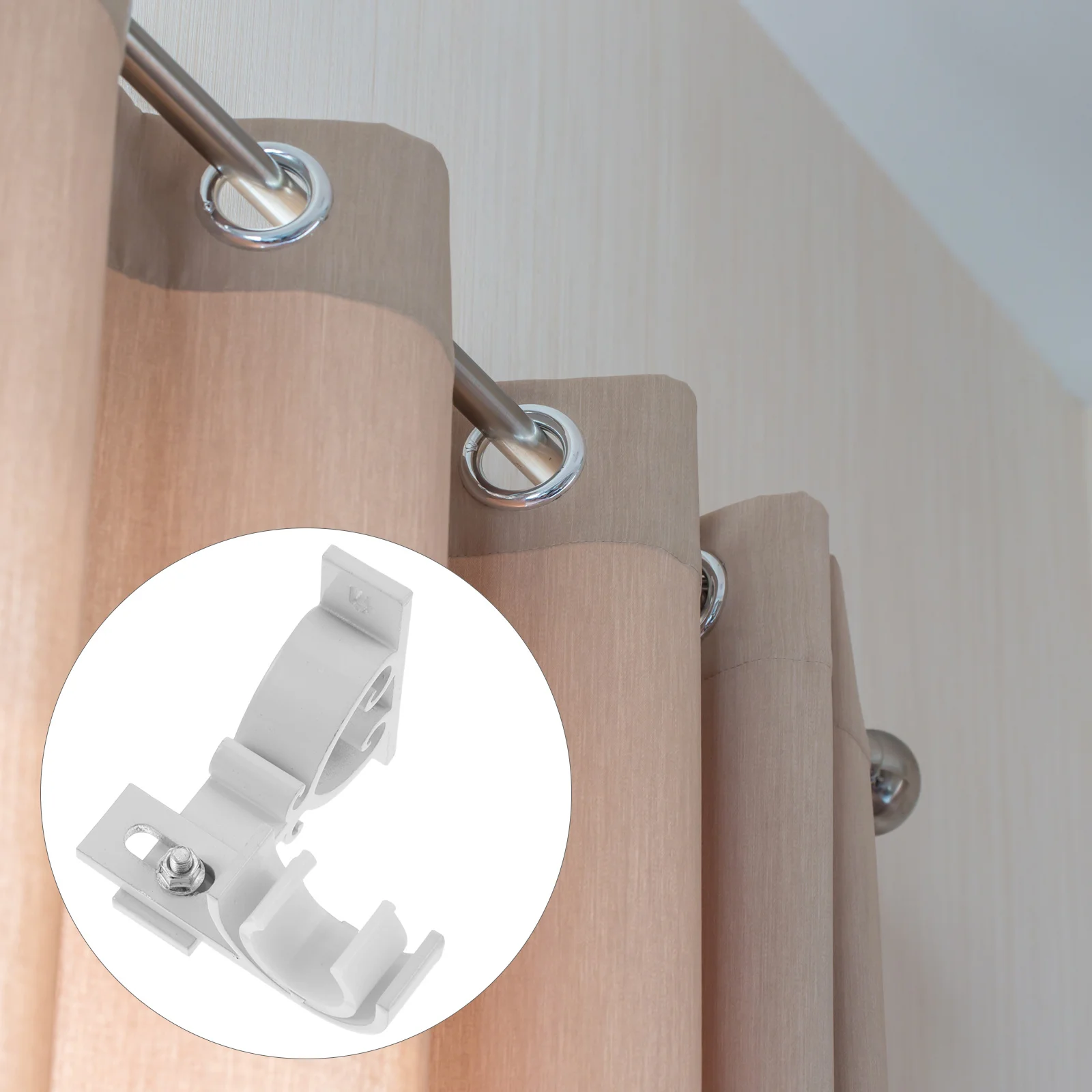 2 قطعة حامل قضيب الستارة الثقيلة بين قوسين جدار جبل سبائك الألومنيوم الجانب تركيب قضيب الستارة تصاعد الأجهزة