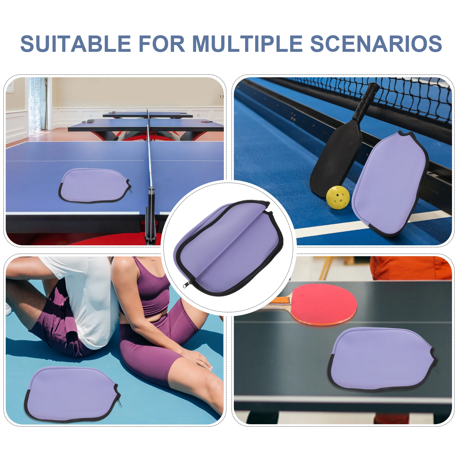 

Racket Protective Cover Purple Table Tennis Case Reusable Bag Storage Smooth Zipper Daily Matches Games Sturdy Gift