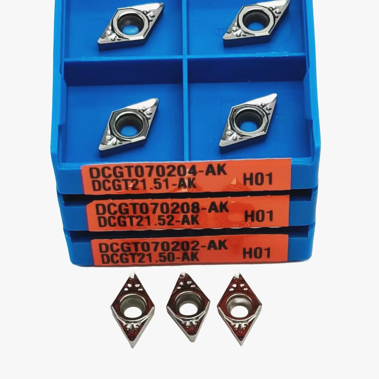 DCGT070202 DCGT070204 DCGT070208 AK H01 100% lama in lega di alluminio originale DCGT 0702 inserti per tornio CNC lavorazione dell'alluminio