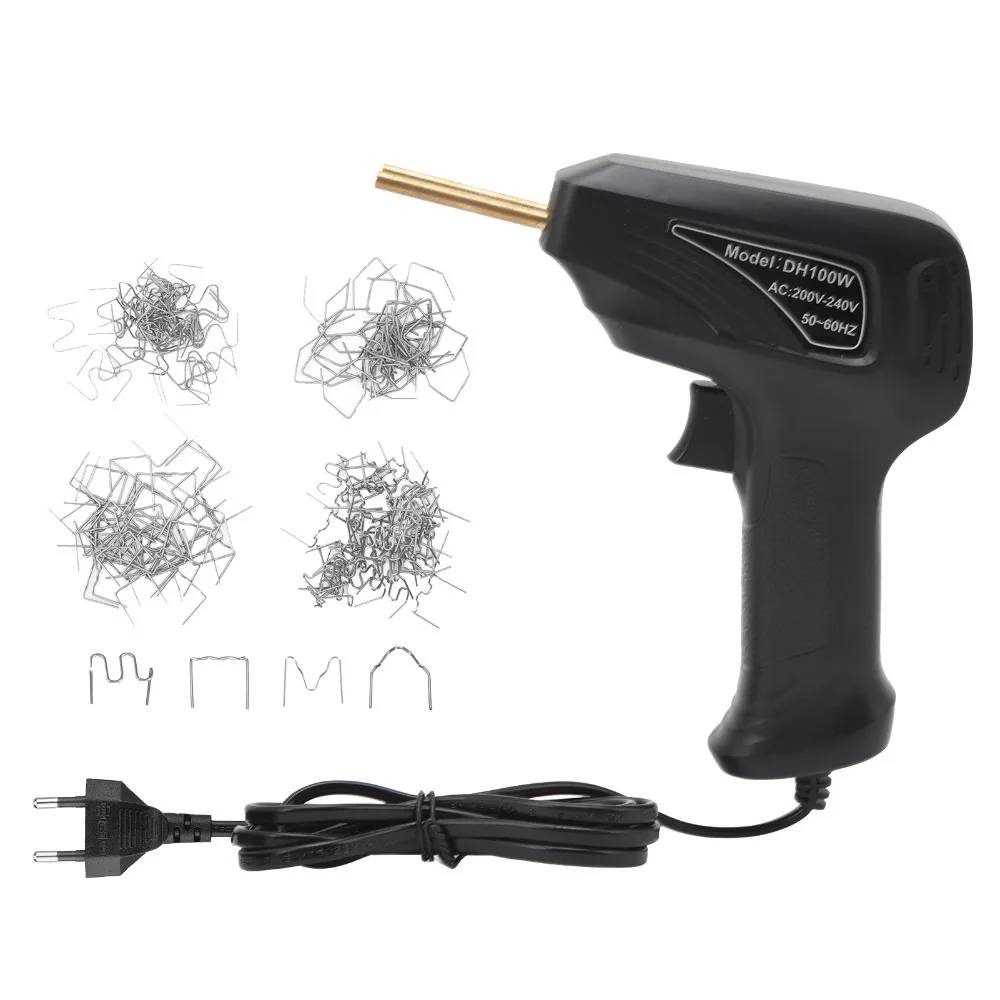 4 Types of Staples Plastic Welding Machine EU Plug 50-60Hz Car Bumper Repair Kit AC 200V-240V Model DH100W