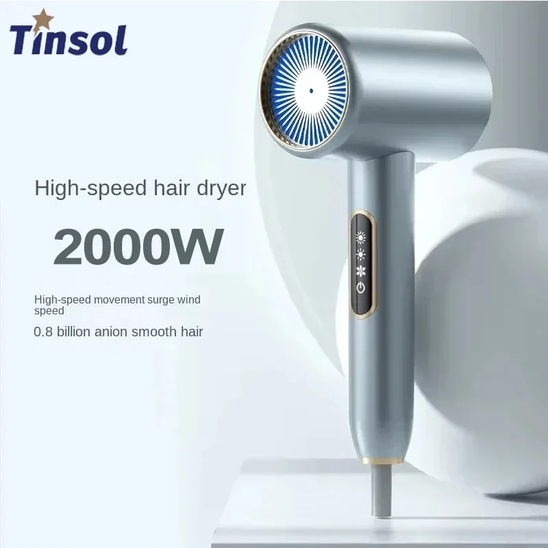 2000W Hair Dryer Professional Negative Ion Low Noise Blow Dryer Electric High Speed Powerful Adjustable Salon Household Dryer