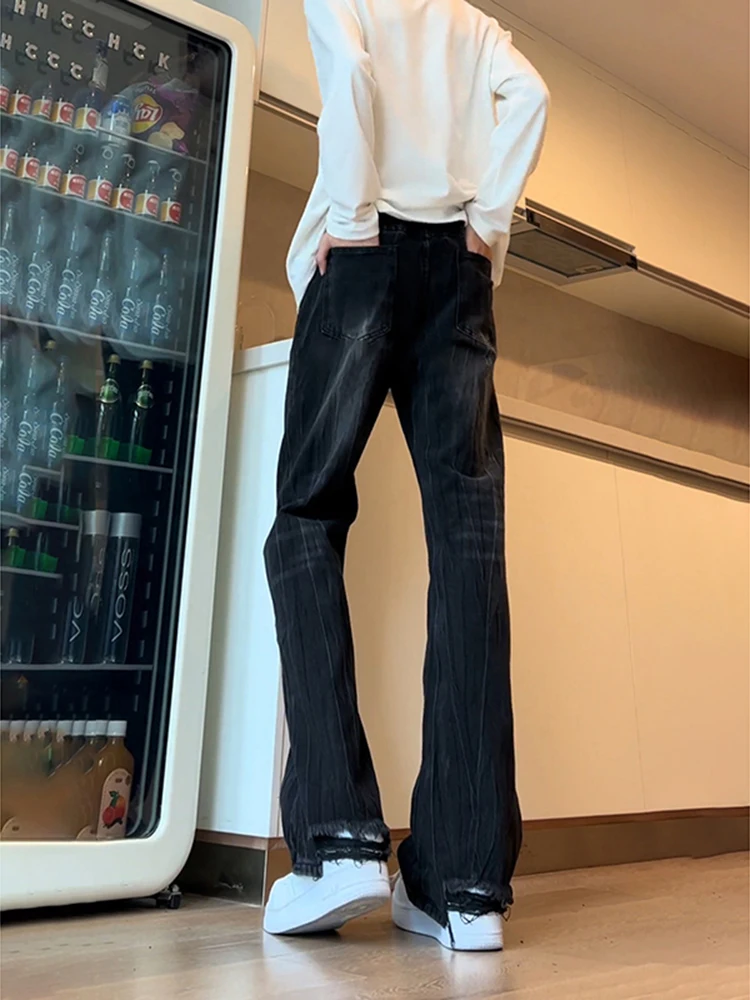 

Мужские джинсы Waed Blaey с бамбуковым узором, в стиле ретро, американский стиль, слегка расклешенные, прямые брюки, молодежный тренд, весенняя коллекция