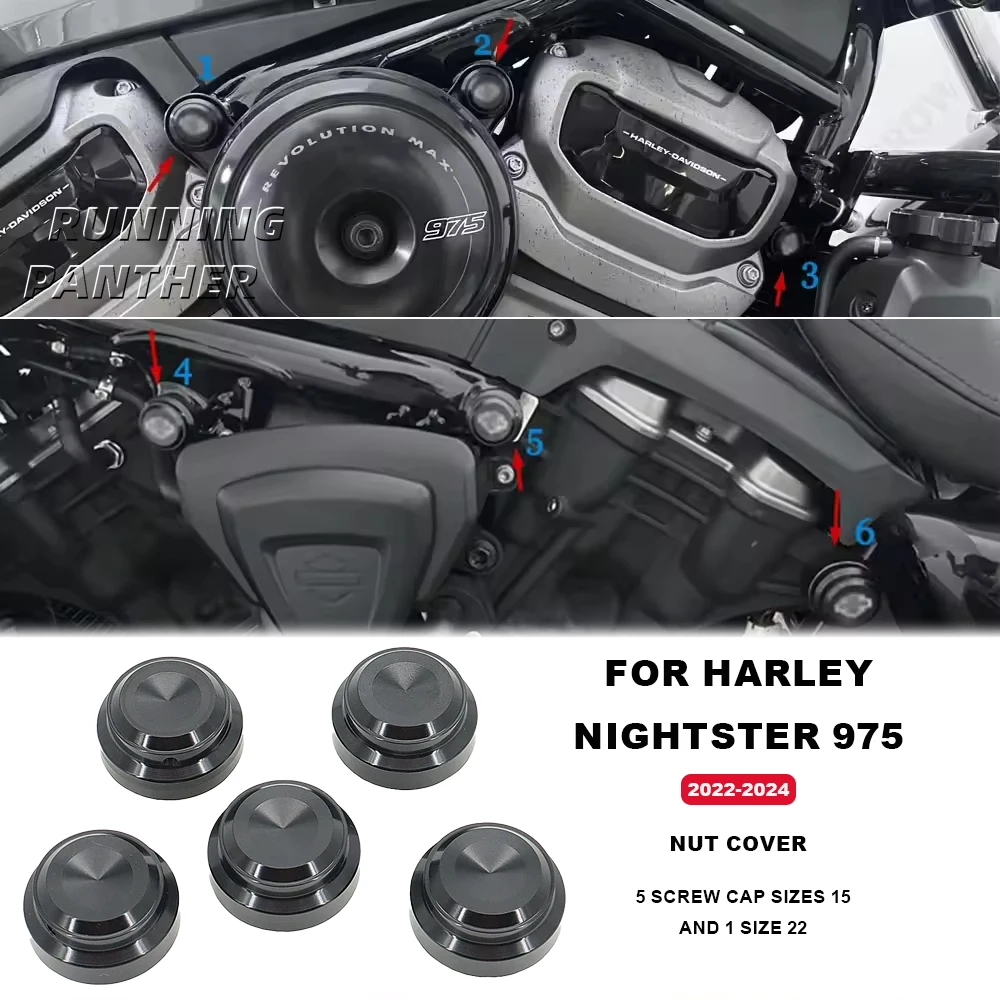 

Для Harley Nightster 975 RH975 2022 2023 2024 мотоцикла Nightster 975 RH975 гайки крышки гайки крышки комплекты ширина 22 ширина 15