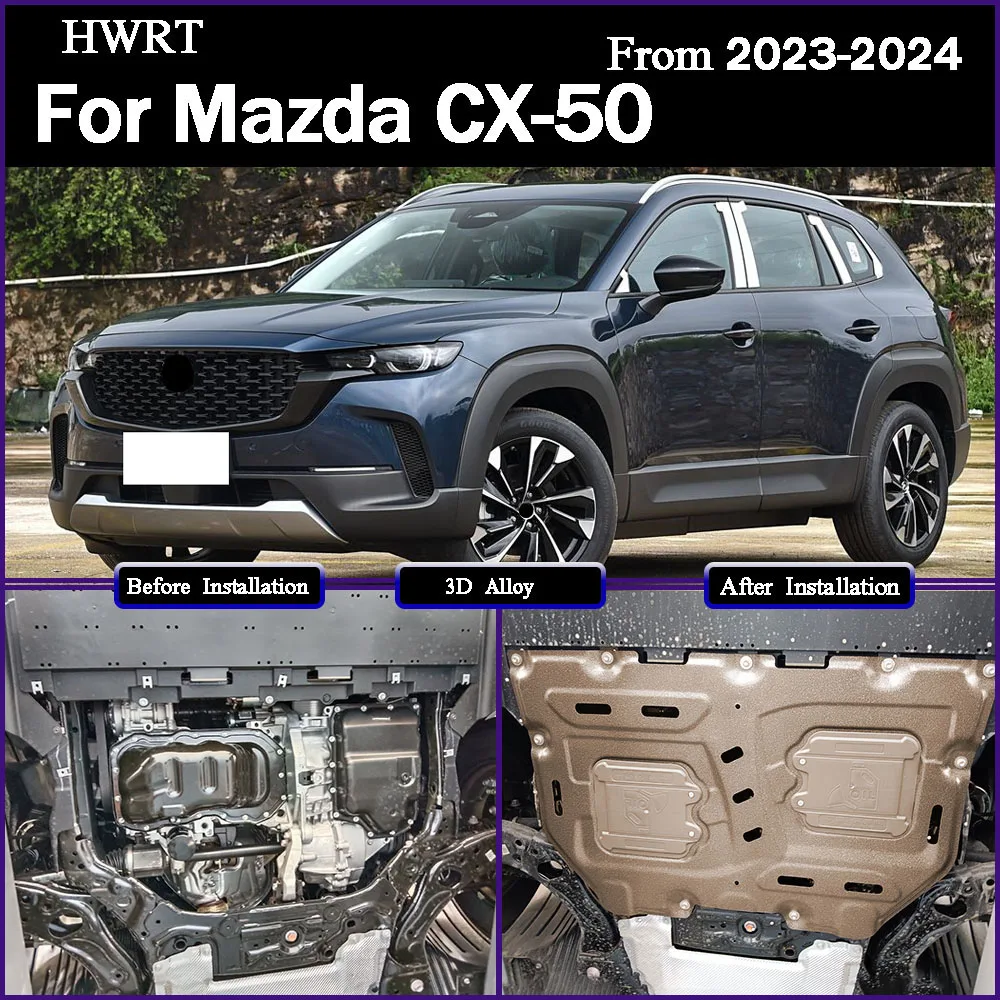 

Car Engine Lower Guard Plate For Mazda CX-50 2023-2024 2.0L Aviation Aluminum Chassis Armor Guard Car Modification Accessories