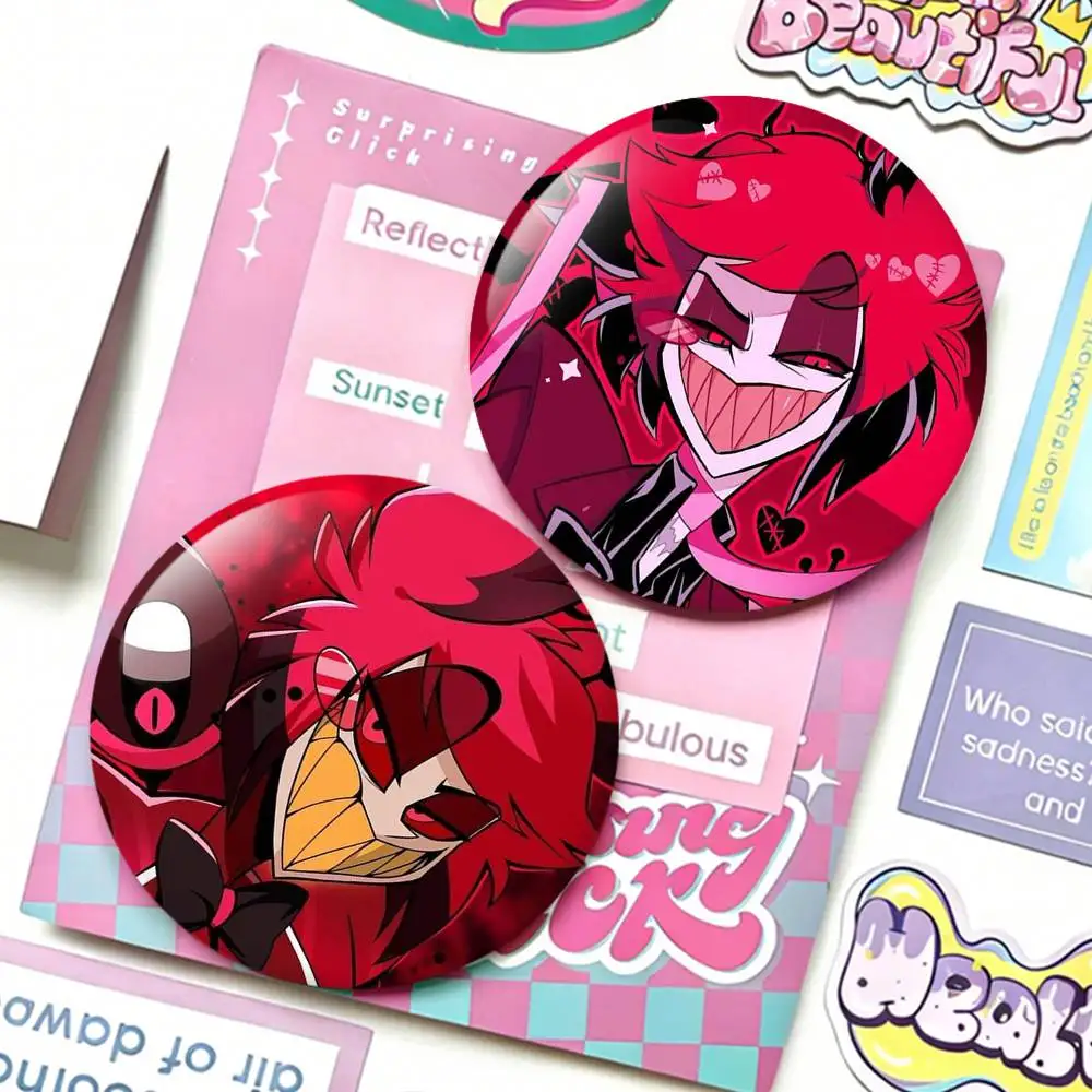 

H-Hazbin H-Hotel Alastor Badges 25 32 44 58 75 mm Round Fans Collect Friends Gifts Brooch Souvenir