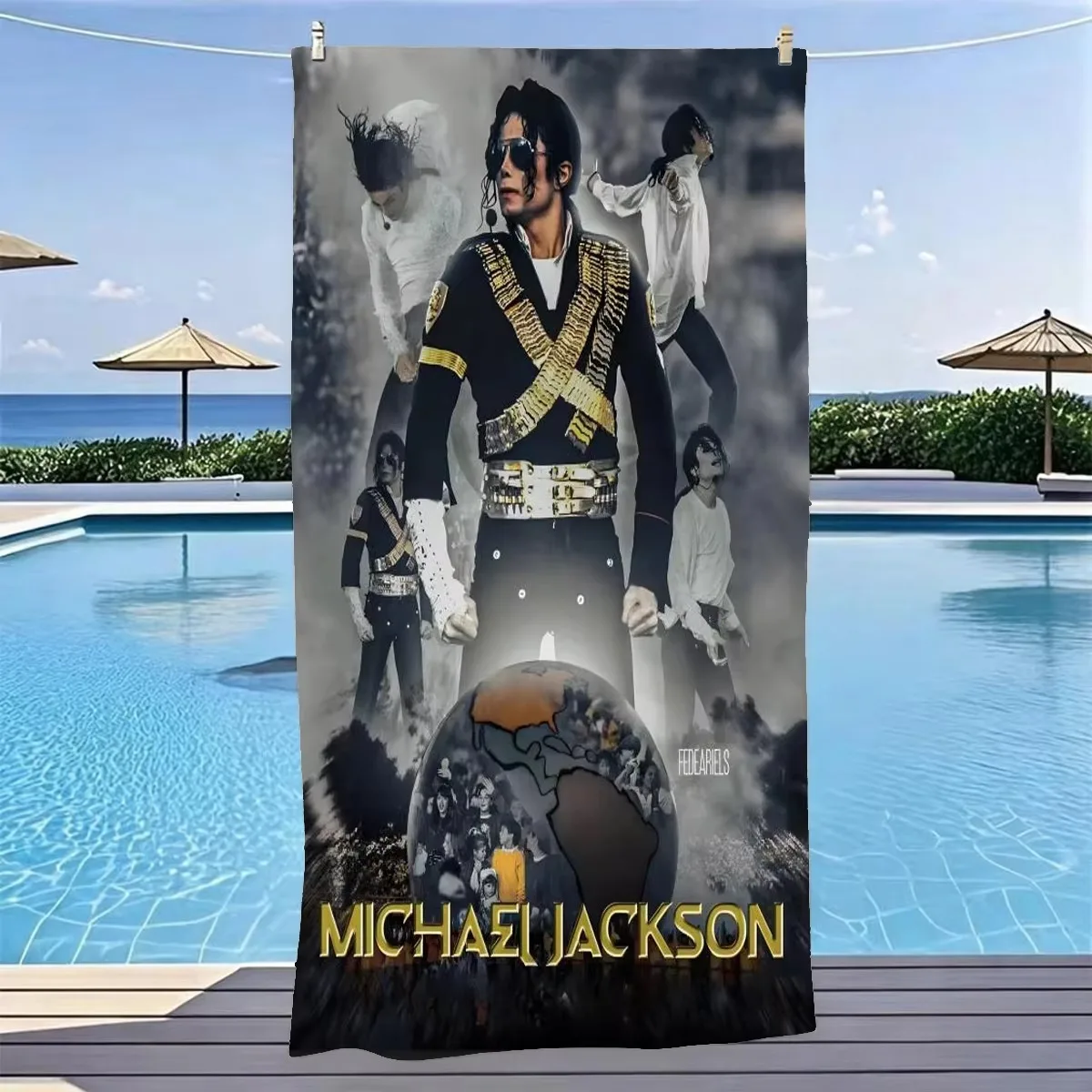 M-Michael J-Jackson Vintage Beach Towel Microfiber Quick Dry King Of Pop Music Bath Towel For Pool Beach Travel MJ Fans Gift