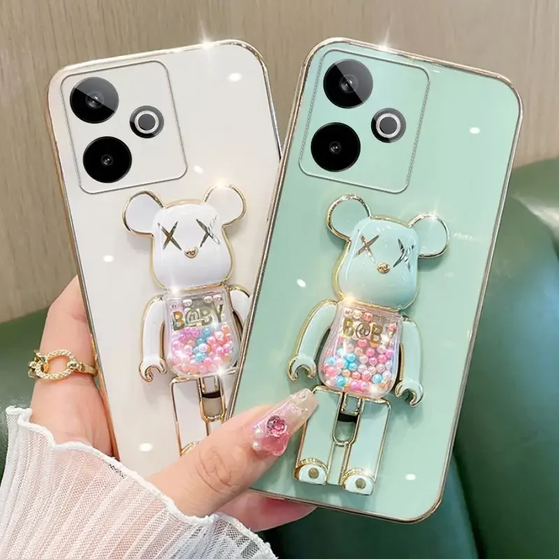 ثلاثية الأبعاد الرمال المتحركة الدب حامل سوار حزام الحبل Realme GT 7 GT 7T 5G جراب هاتف ل Realme GT 7 Pro 5G 7 T تصفيح غطاء #2