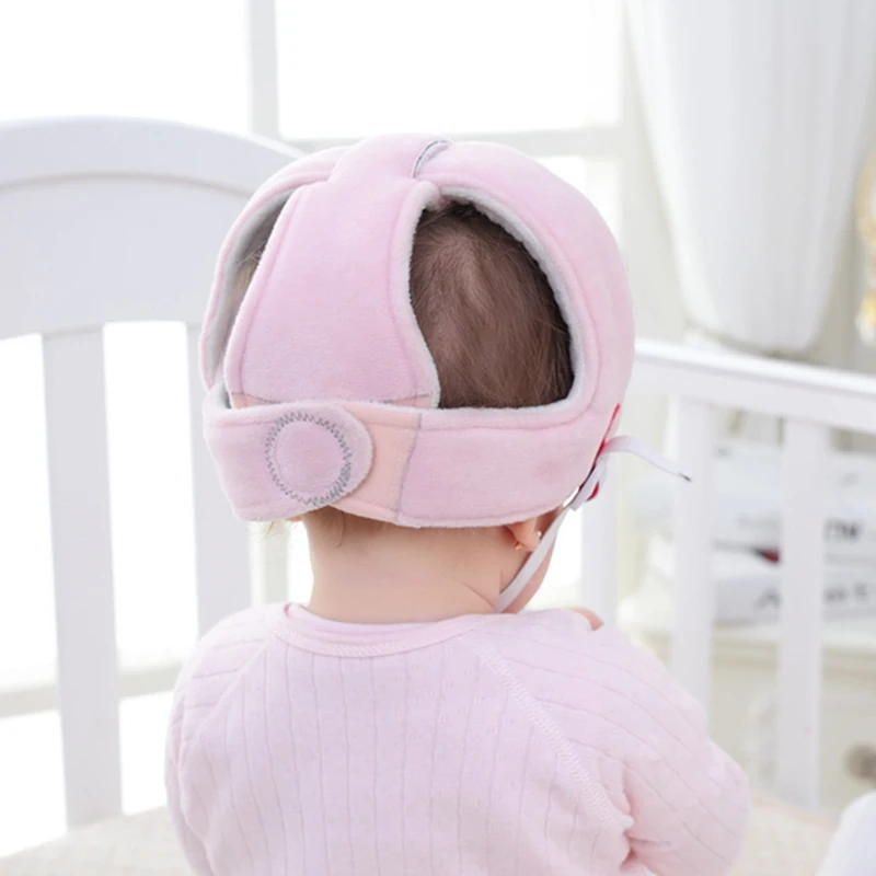 Baby Safety Helmet Newborn Soft Cotton Head Protection Hat Toddler Walk Crash Cap Infant Adjustable Protective Headgear