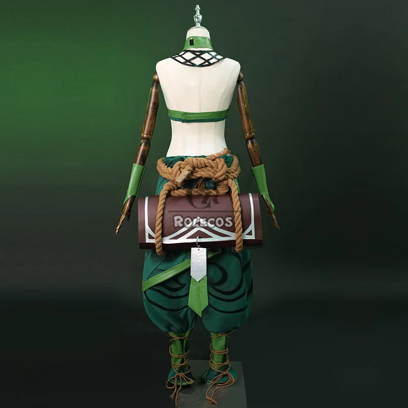 ROLECOS Game LOL Akali New Skin Cosplay Costume Akali Cosplay Costume Halloween Party Women Green Uniform Suit Outfit Fullset