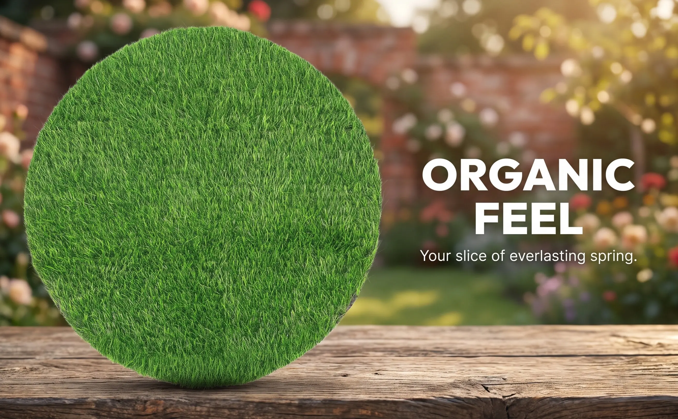Round Artificial Grass Table Mat for Dining Buffet Tables Decorative Fake Grass Placemat No Maintenance Outdoor