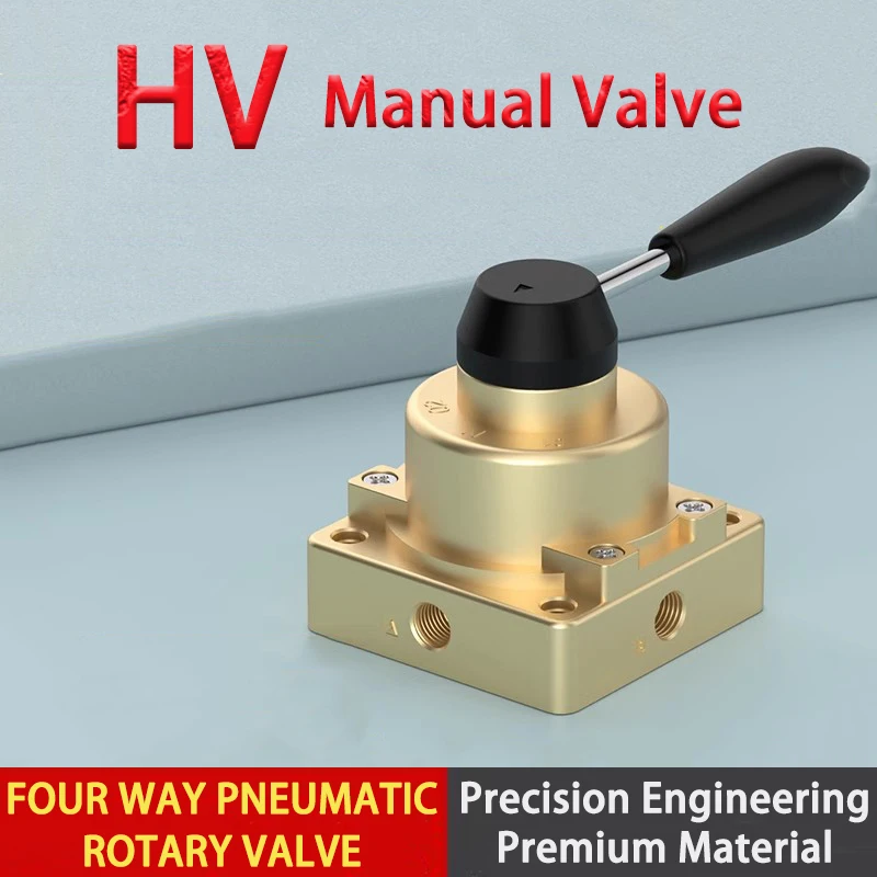 1Pcs Pneumatic Cylinder Air Valve Switch Manual Valve HV-02 03 04 200B D Three-Position Four-Way Pneumatic Manual Valve