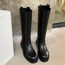 British Style Women's Boots Knee High Autumn and Winter New Fashionable Tall Street Style Knight Boots Square Heels Women Shoes