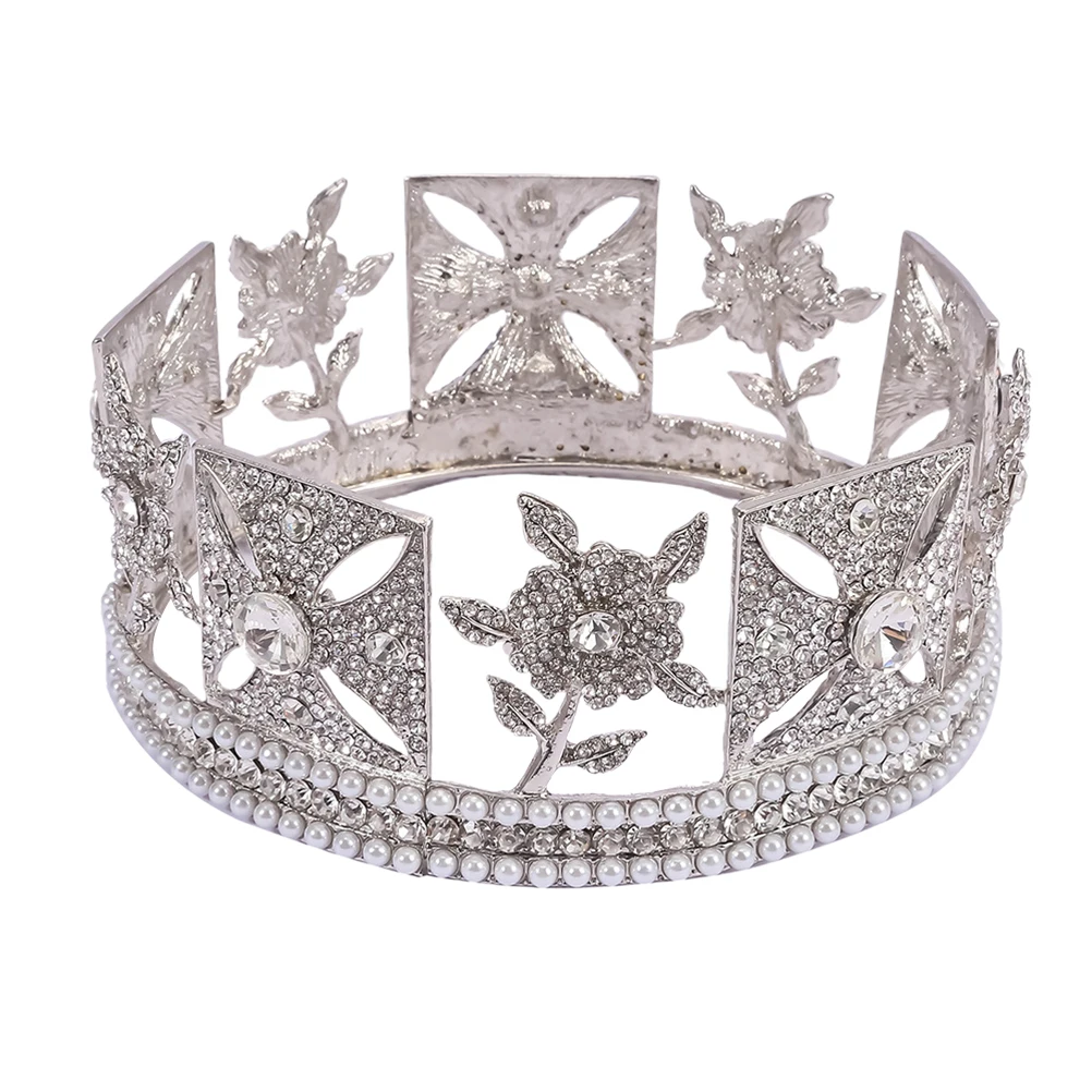 

Pearl Crown Bridal Headpiece Elegant Wedding Tiara Lightweight Durable Portable Banquet Parties Jewelry HairDecoration