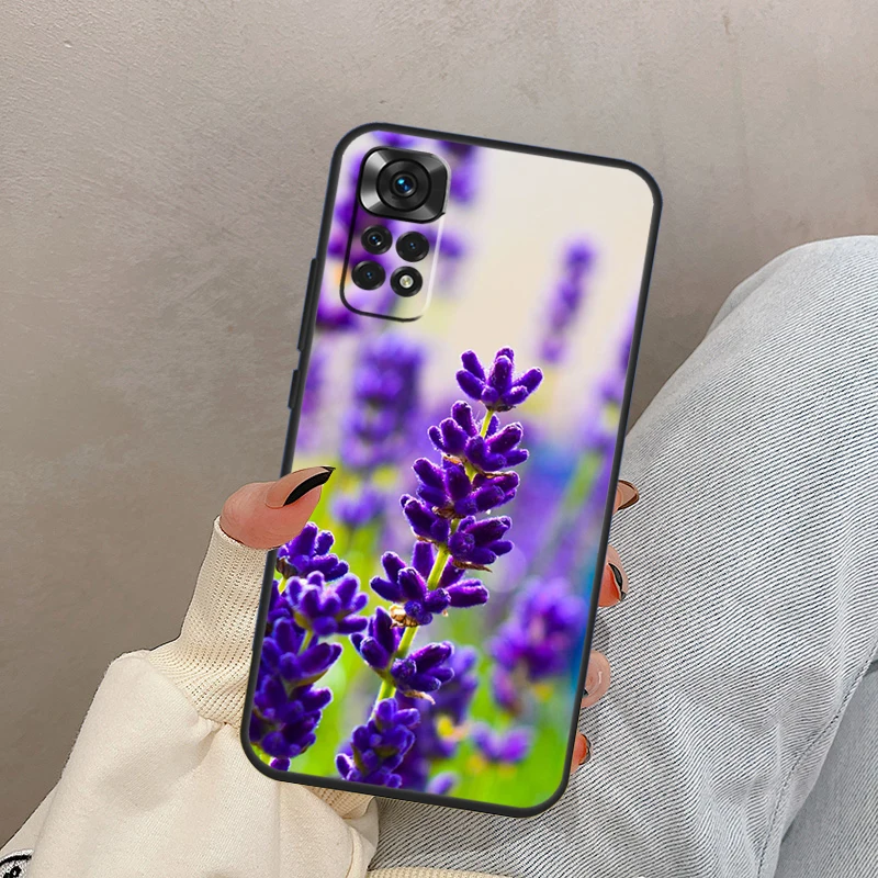 الخزامى الأرجواني الزهور ل Xiaomi Redmi ملاحظة 13 10 12 11 14 برو 11S 12S حالة غطاء ل Redmi 15 13C 12C 14C 10C 15C