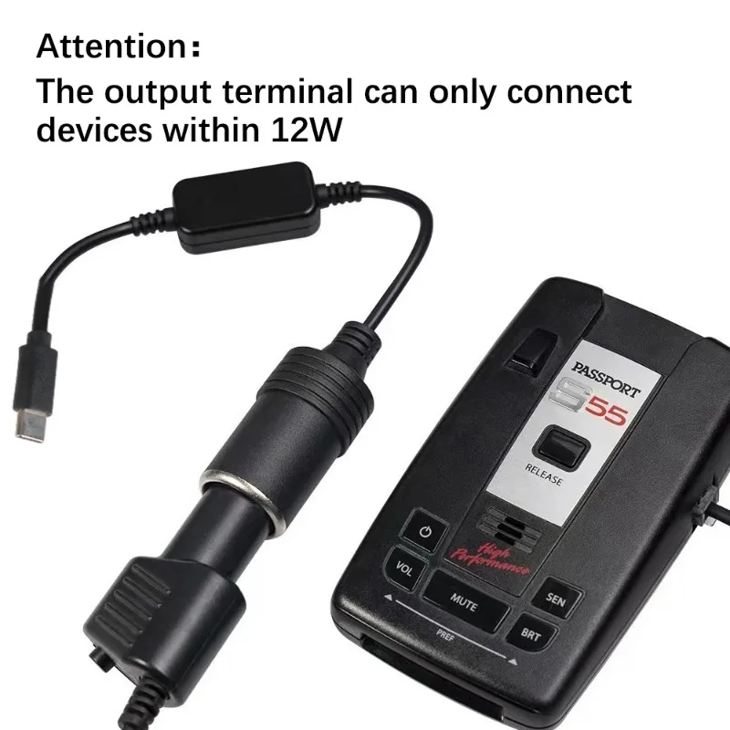 5V To 12V Converter Cable Extender USB Type C Chargers To Cigarette Lighter Socket Power Adapter Electronics Car Accessories view 3