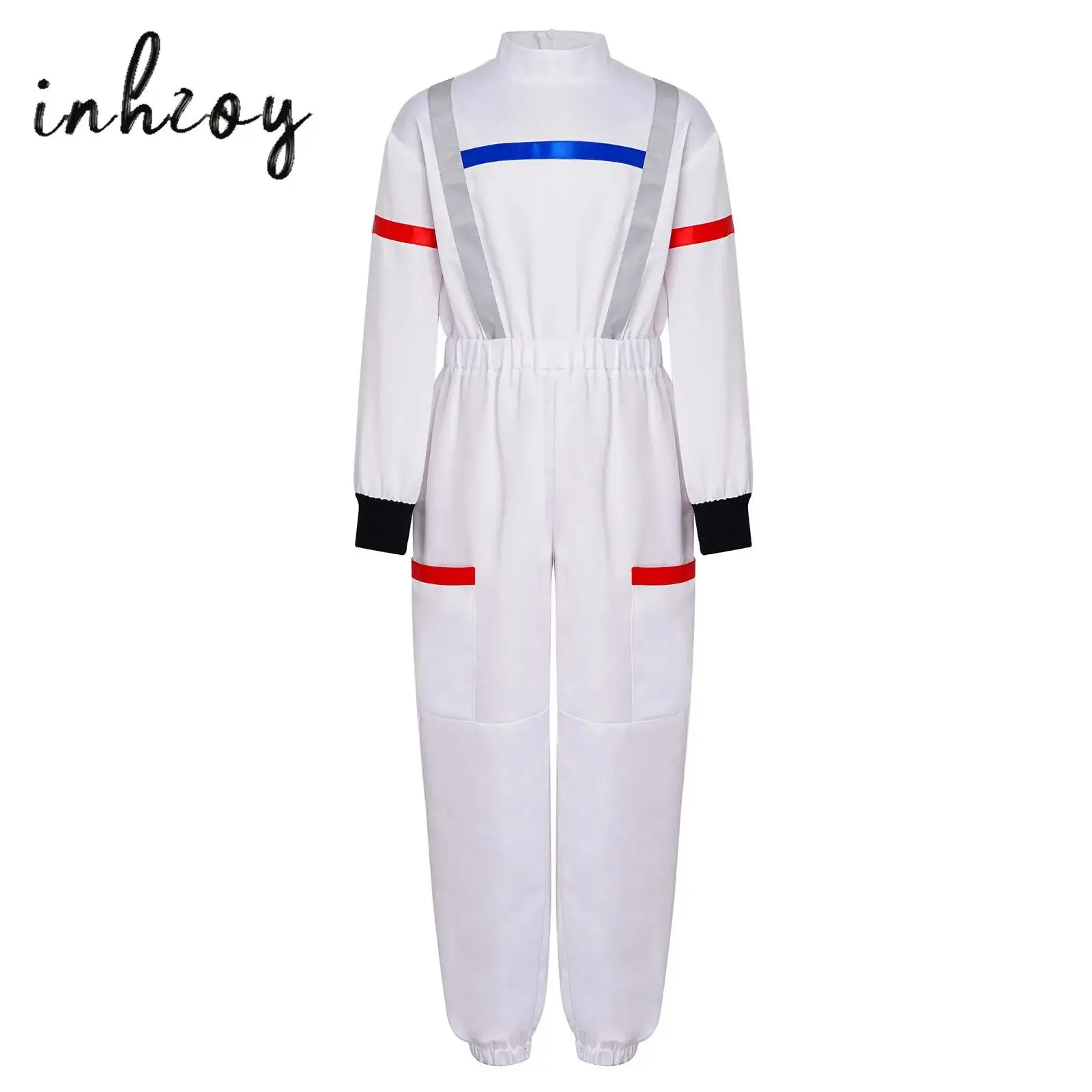 

Big Boys Astronaut Role Play Costume Silver Astronaut Cosplay Fantasia Children Jumpsuit Space Outfits Halloween Carnival Suit