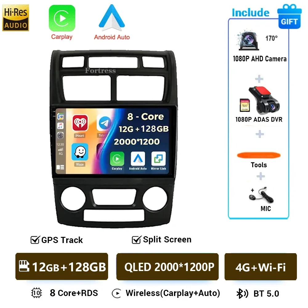 Autoradio voor Kia Sportage 2 2007 2008 2009 Multimedia Speler 2 Din Android 16 Carplay Auto Stereo GPS DVD Head Unit 5G WIFI