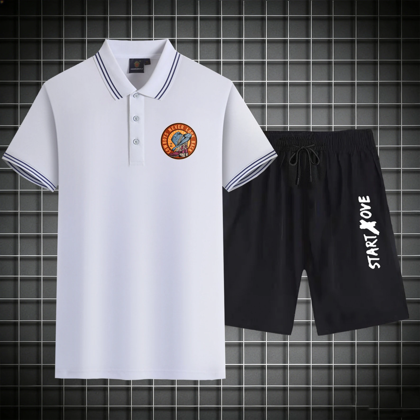 

men's Polos sets 2026 Summer Printed Short sleeve clothing set jogging suit Polyester Sportswear sweat suit Graphic 2 piece set