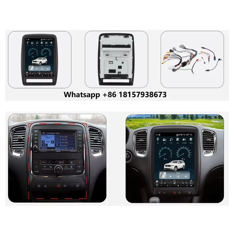 

12.1 Android Car Radio for Dodge Durango 2011 - 2020 Vertical Touch Stereo Screen GPS Navigation Carplay Multimedia Player