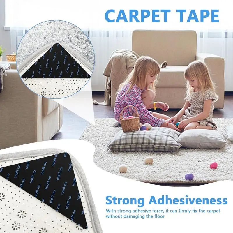 12Pcs Carpet Non-slip Sticker Rug Grippers Anti Skid Corners Pads Non Slip Tape Mat Carpet Grip Stopper Sticker Tape