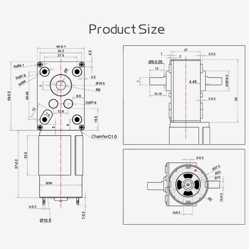 Imagem -02 - Motor dc Escovado em Miniatura Eixo d Bidirecional Engrenagem Metálica Comutação Dianteira e Reversa Regulação de Velocidade 12v 24v 5840555