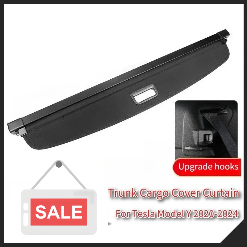 

Для Tesla Model Y Берлинский багажник автомобиля, крышка груза, занавеска, задний багажник, защитный щит, органайзер, перегородка, коврики для конфиденциальности