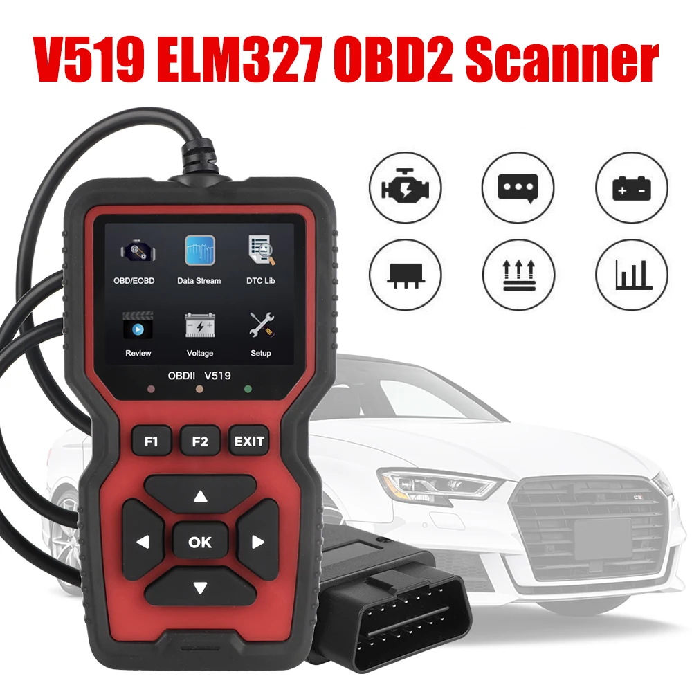 

Инструмент для диагностики ошибок двигателя V519 Elm327, сканер OBD2