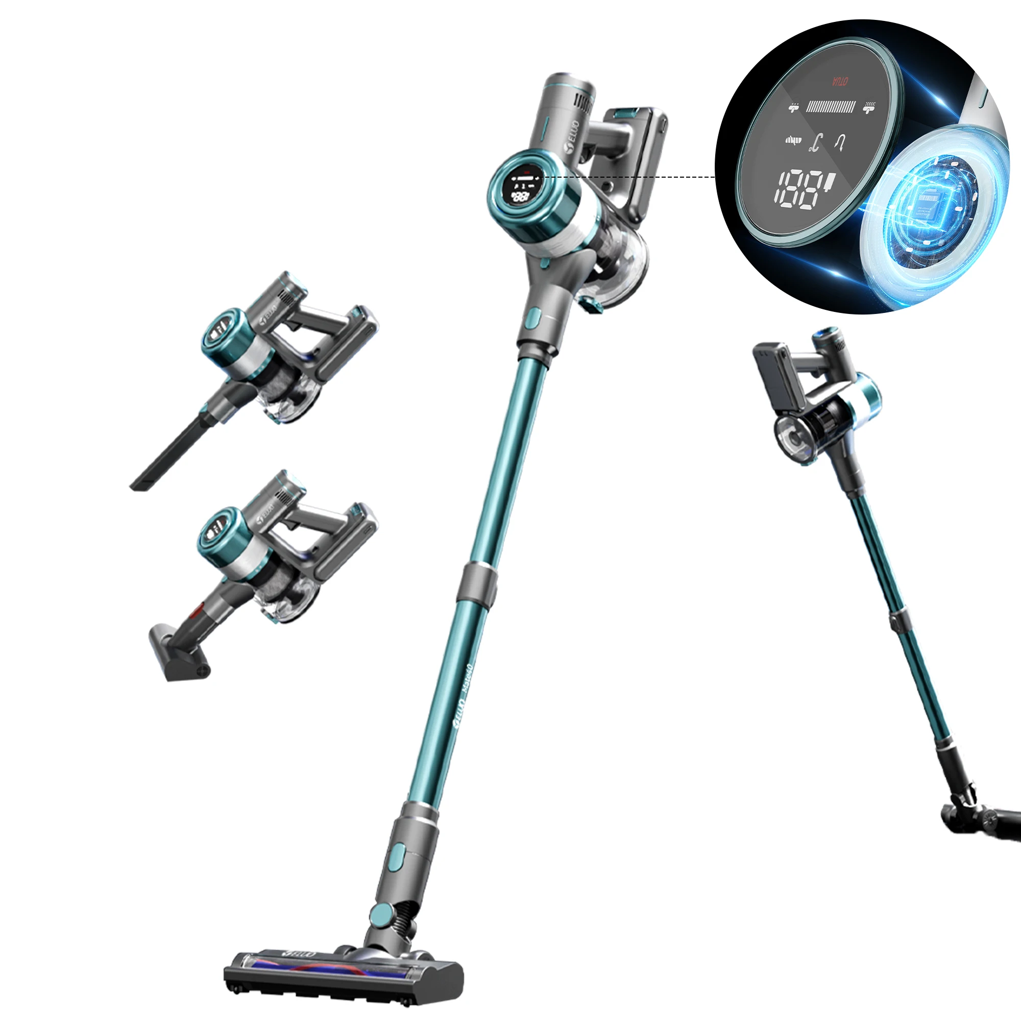 

Беспроводной пылесос 6-в-1, вертикальный пылесос с мощностью всасывания 400 Вт, перезаряжаемый ручной пылесос для шерсти животных/ковров/пола