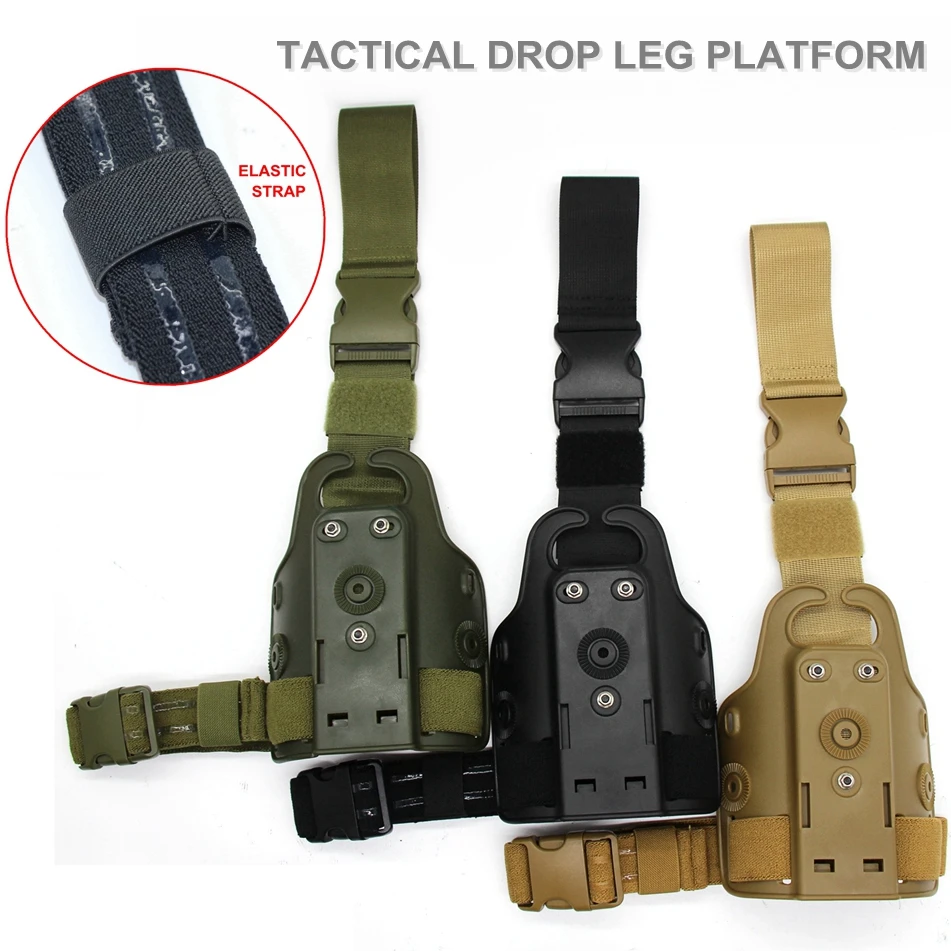 Tactical Elastic Leg Strap Thigh Belt Drop Leg Platform Molle Module Universal Strap for Gun Holster Quick-Release Buckle