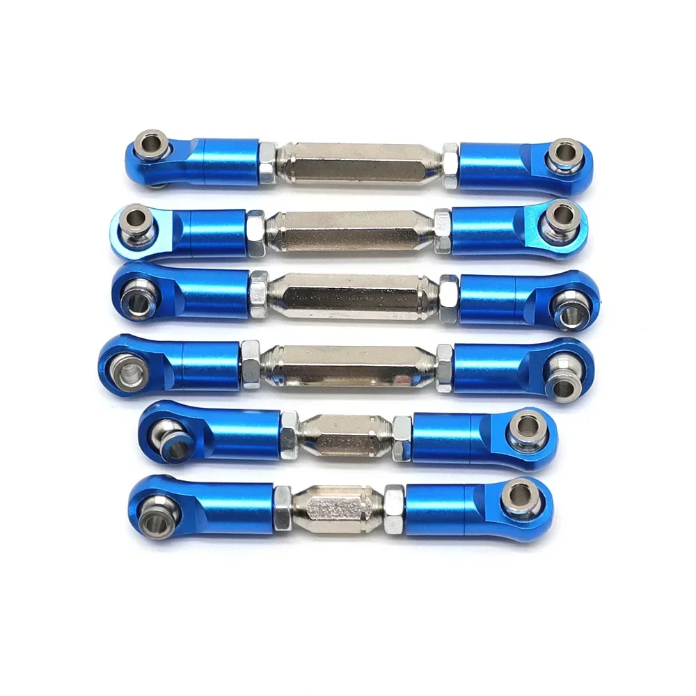E-Star Hub Tie Rod Steering Metal Linkage Combo Kit for 1/10 ARRMA Shengtang Giant Stone Wotex Small Typhoon Granite Blue/Red