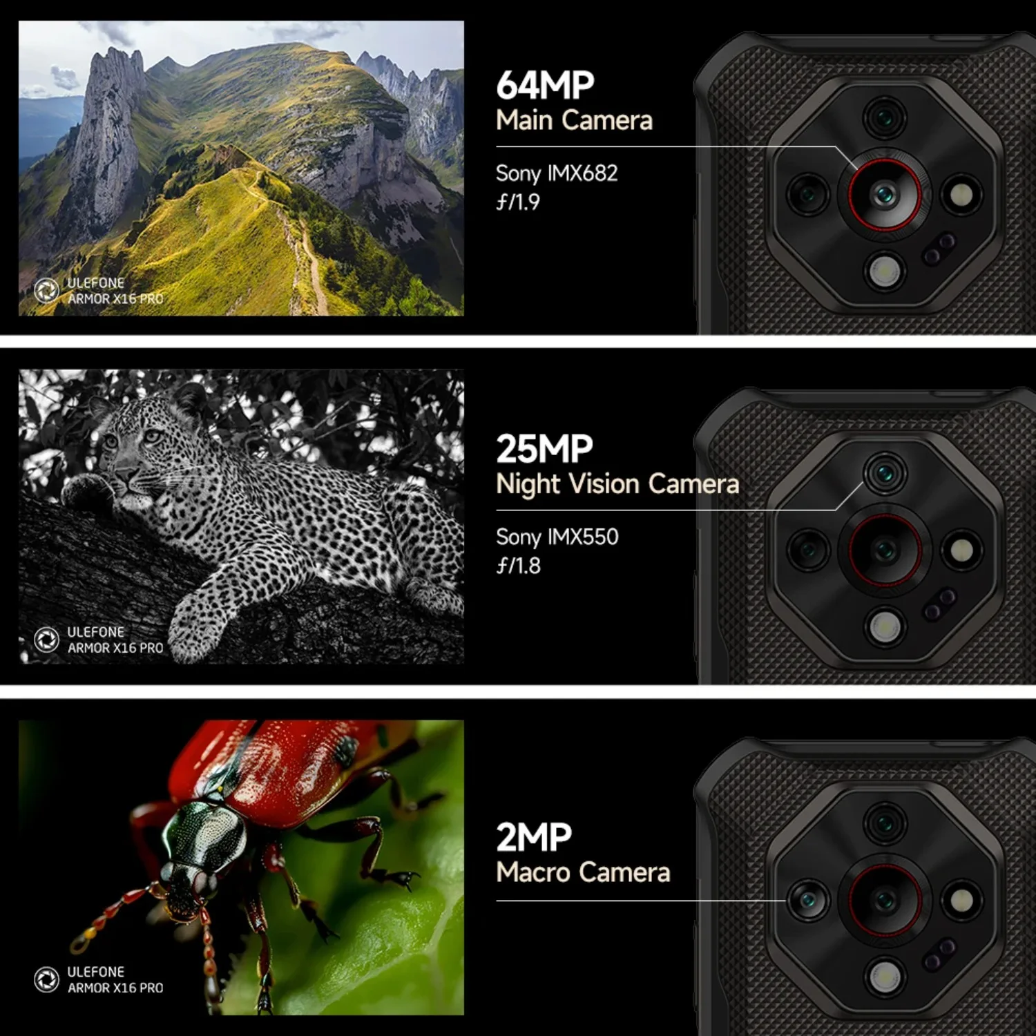 Ulefone Armor X16 Pro 5G هاتف متين بطارية 10360 مللي أمبير في الساعة تصل إلى 16 جيجابايت 256 جيجابايت ROM IR Blaster أندرويد 15 NFC الهاتف الذكي جوجل الجوزاء