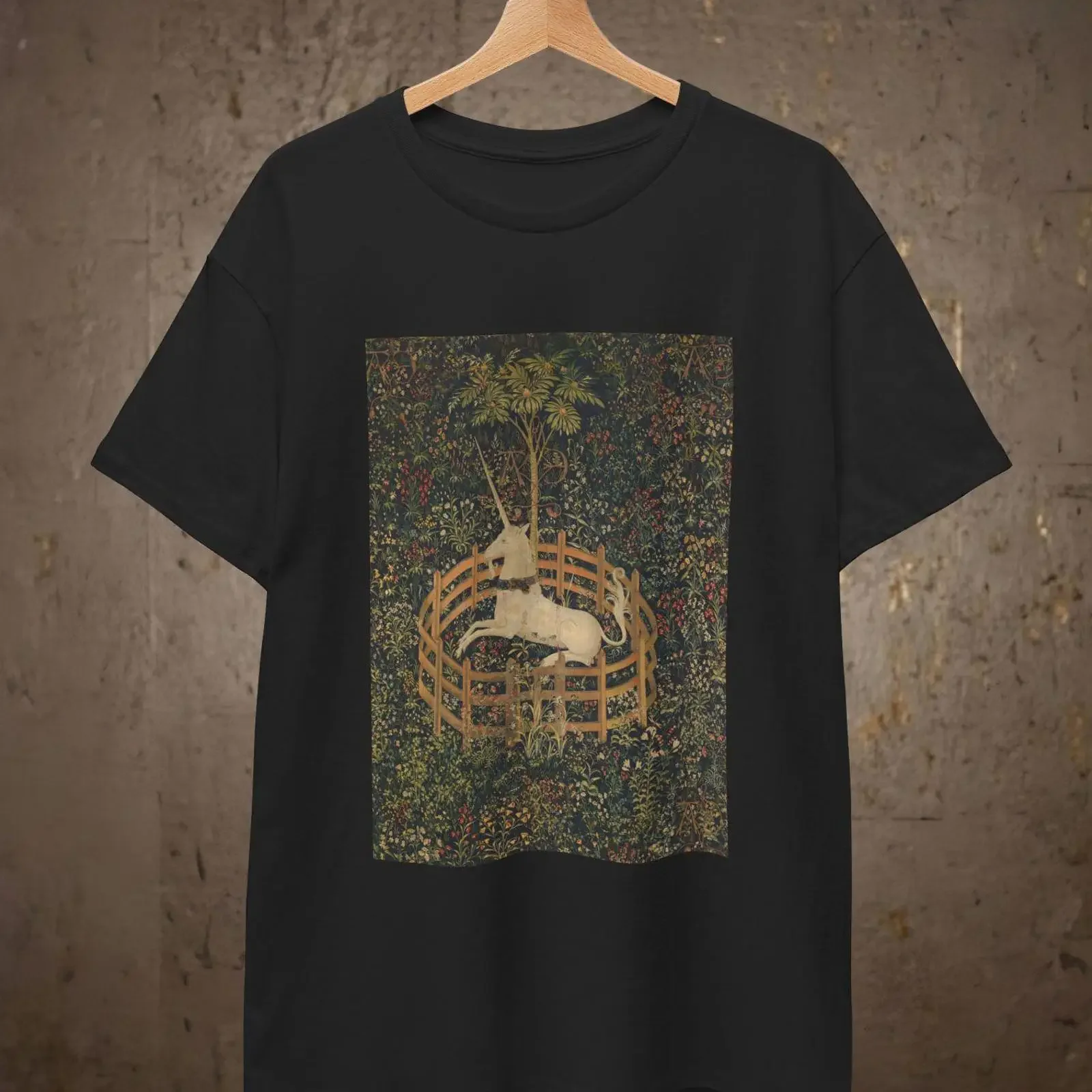 Unicorn in Captivity T shirt Fine ArT vintage Washed Stretched Versatile Soft graphic Casual homme Stylish fashion streetwear