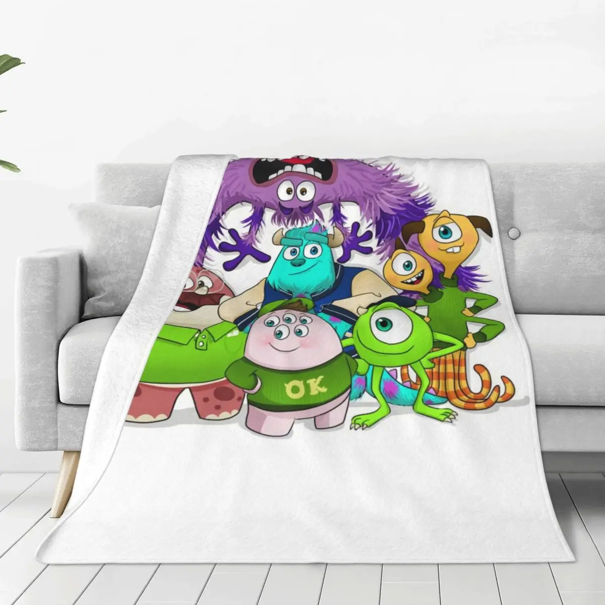 

Custom Monsters University Cartoon Blanket Soft Fleece Spring Warm Flannel Throw Blankets for Sofa Office Bedroom Bedspread