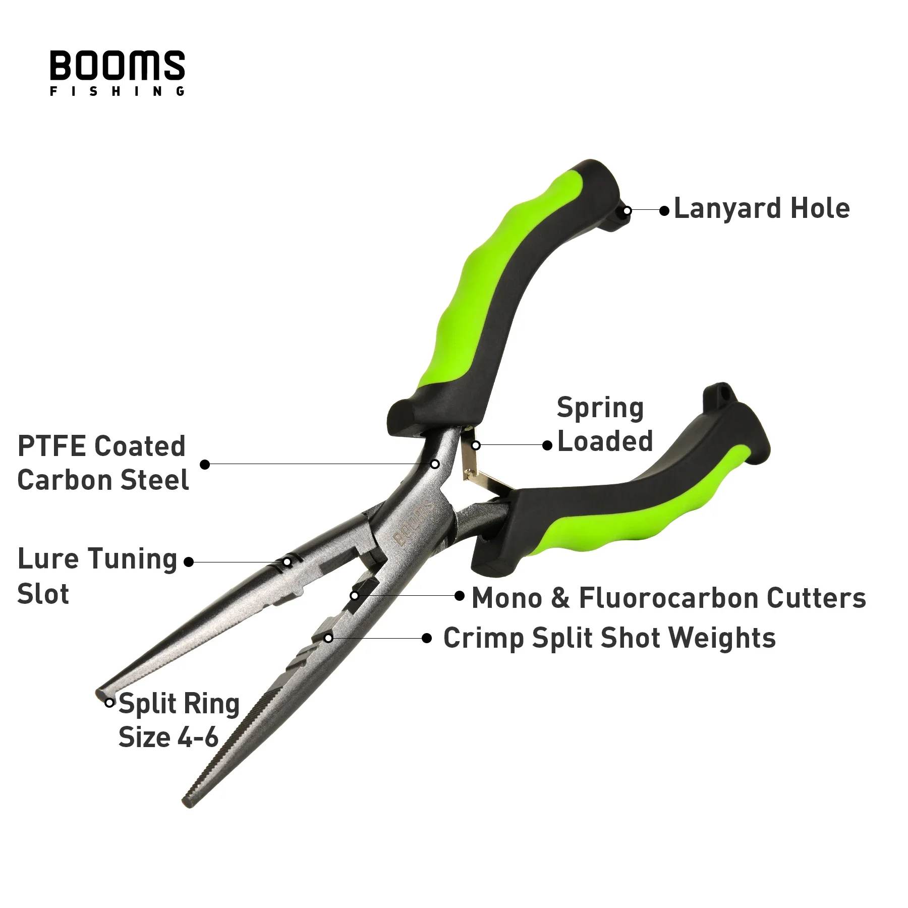 Booms Fishing F03 Multifunction Fishing Pliers Tools 23.5cm Straight Long Nose Stainless Steel Line Cutter Scissors Tools Sissy