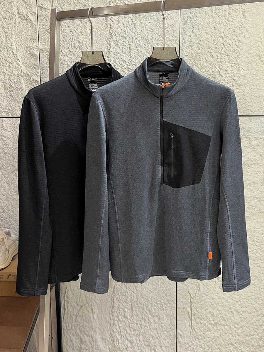 

Outdoor Men's Lightweight Fleece-lined Jacket Spring Season Breathable Modern Style Zipper Closure Color Block Design Sweatshirt