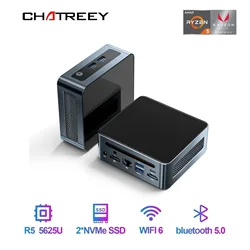 Chatreey AN2P 미니 PC, 게임용 데스크탑 컴퓨터, NVME SSD, WIFI6, HD, 윈도우 11 프로, R5, 5625U, 3550H