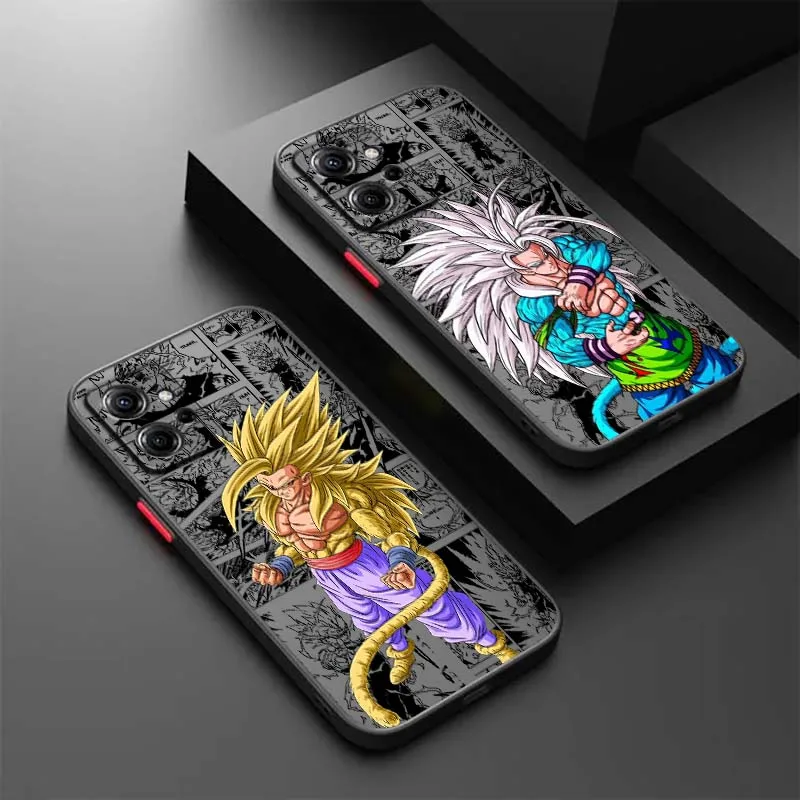 

Luxury Dragon Ball Anime For Xiaomi Redmi Note 13R 13 12 12S 11 12T 11S 11E 11T 10 Pro Plus Frosted Translucent Phone Case