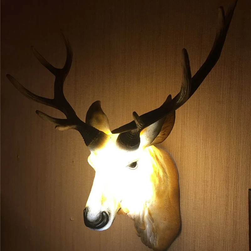 SOFITY Nordic Deer Wall Lamp LED Interior Creative Simulation Sconce Lights For Home Living Room Aisle Backdrop Decor