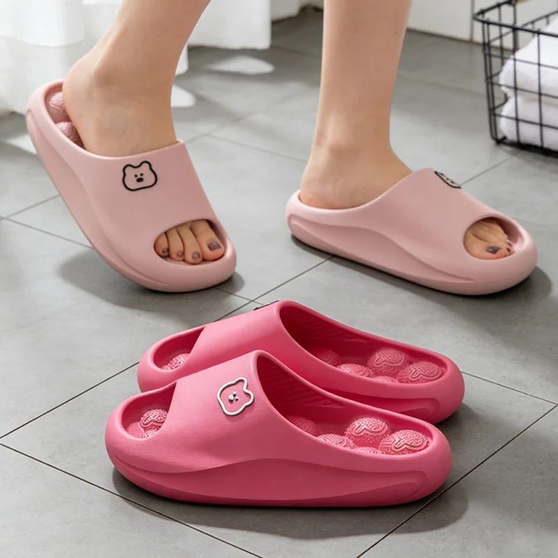 Badezimmer-Massage-Slipper für Damen, bequeme, ausgehöhlte Plateau-Sandalen, weiche, dicke Sohle, Strand-Sandalen für Paare, Sommer – Detail 3