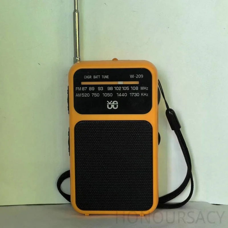 أجهزة الراديو المصباح FM AM 2 الفرقة أجهزة الراديو ستيريو المدمج في المتكلم هوائي تليسكوبي راديو استقبال مع 3.5 مللي متر سماعة جاك W-209 #2